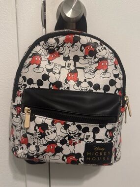 Disney Mickey Mouse Mini Backpack - Black, White, Red